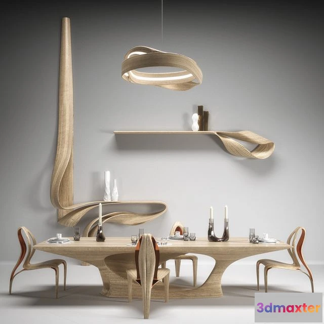 1537692 - Joseph Walsh and Zaha Hadid Dining Set 3D Max