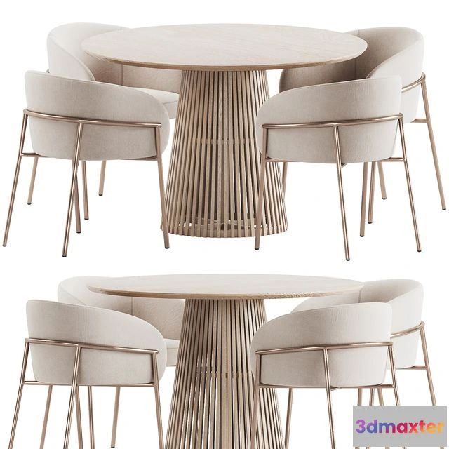 1539415 - Rimo Chair Jeanette Table Dining Set 3D Max