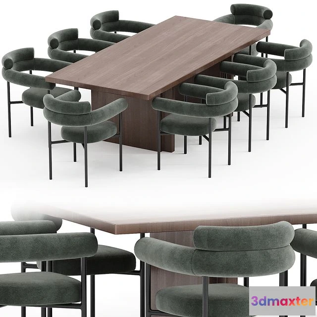 1540933 - Portia Safari Dining Table Chair 3D Max