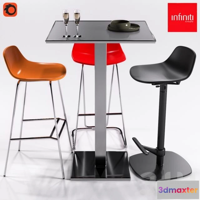 1542139 - Infiniti Plano + 3 Stools Pure Loop Series 3D Max