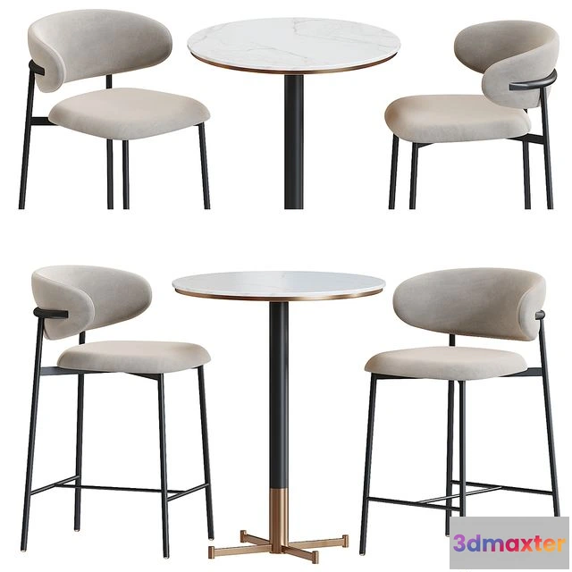 1543105 - Oleandro Stool Metal bar table by Calligaris 3D Max