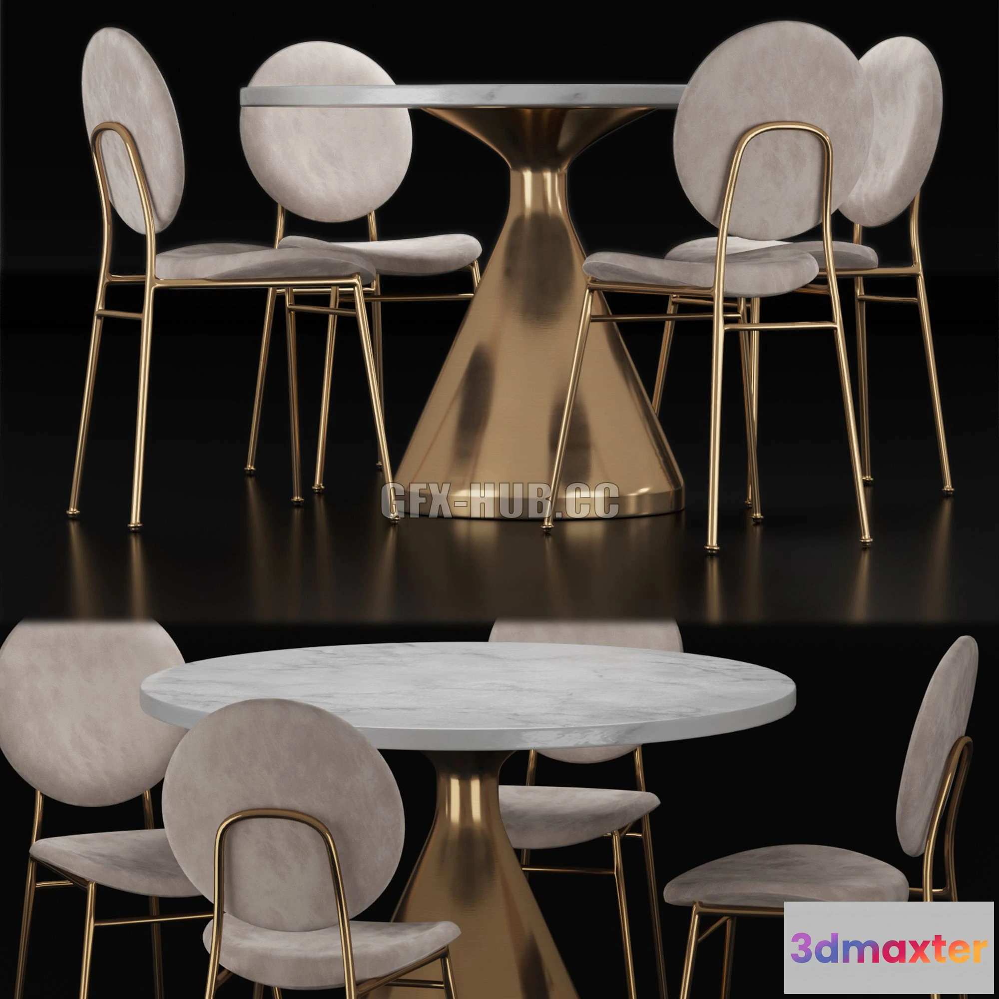 1543741 - West Elm Dining Set 1 3D Max