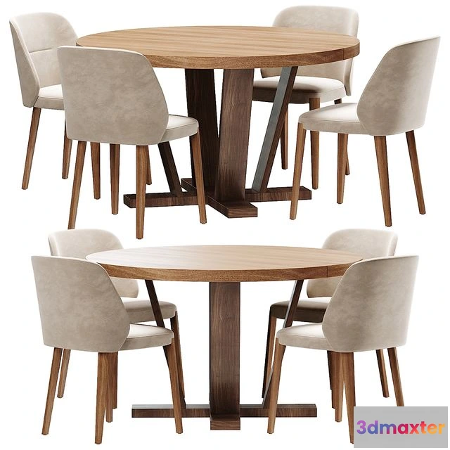 1544437 - Potocco concha aura dining set 3D Max