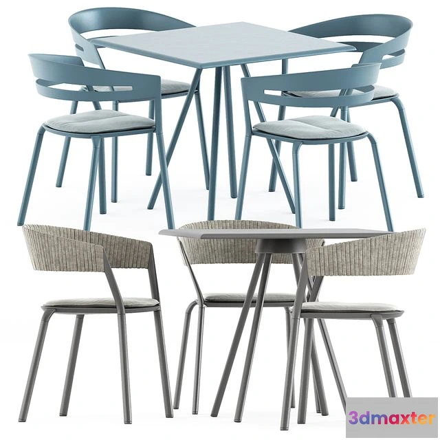 1545141 - Zebra Square table and Ria Dining armchair by Fast 3D Max