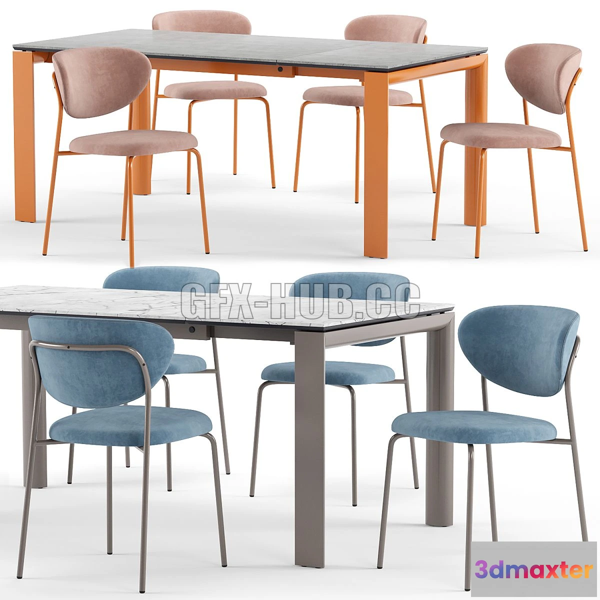 1546483 - Cozy chair and Dorian table - connubia calligaris 3D Max