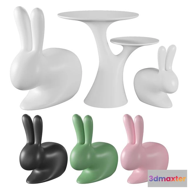 1547548 - Qeeboo Rabbit Chair and Rabbit Tree 3D Max