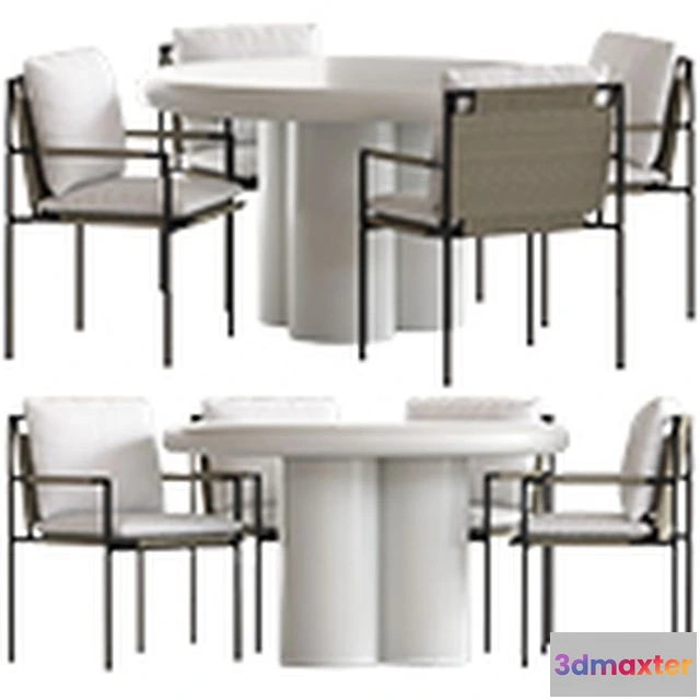 1548503 - Coco Republic Malmo Chair and Anchorage Table 3D Max