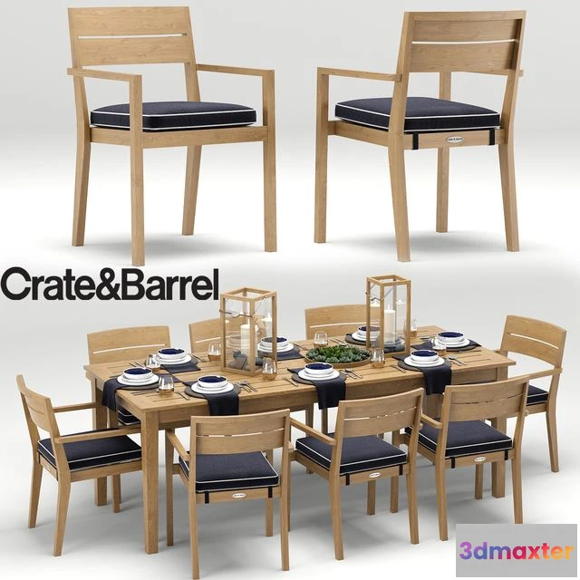 1550179 - Regatta Dining Collection Crate&Barrel 3D Max