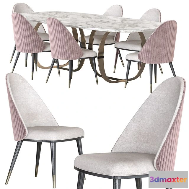 1553881 - Capital Collection Convivio Table and Diva Chair Dining Set 3D Max