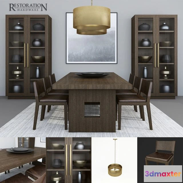 1555601 - RH KEYES DINING TABLE 3D Max