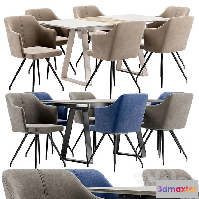 1555847 - Sling Dining Chair and Detroit Table 3D Max