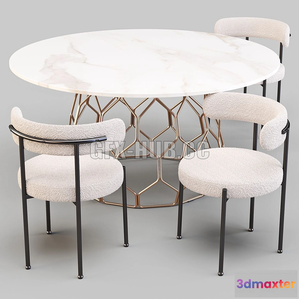 1568526 - Dining Set CB2 (Circuit Table and Inesse Chair) 3D Max