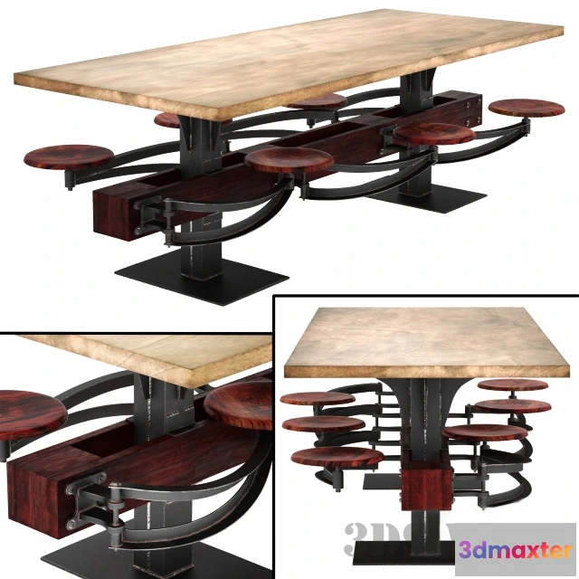 1643662 - furniture - Dining table Perrin Communal Table Loft 3D Max