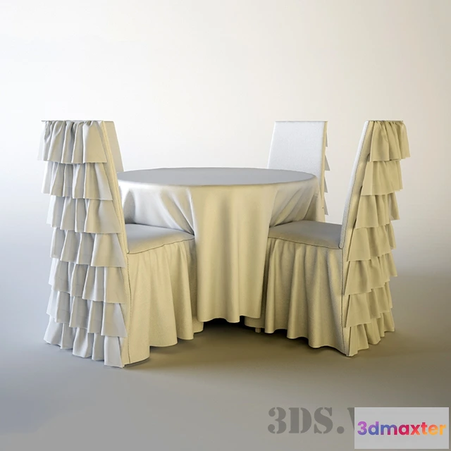 1643868 - furniture - Table and chair with cover 3D Max