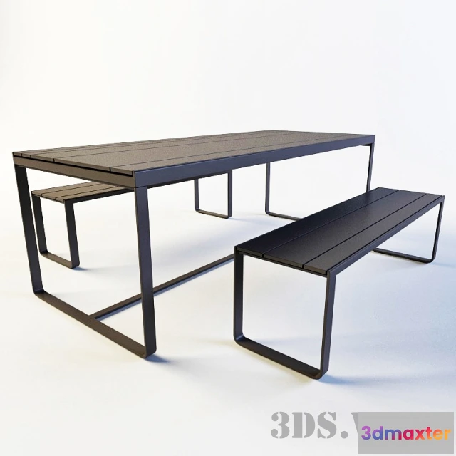 1643908 - furniture - Banco flat table and bench 3D Max