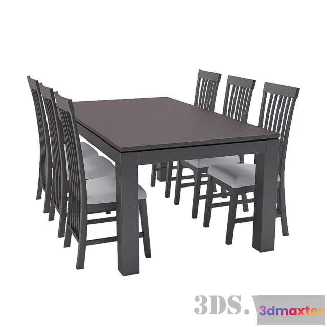 1644020 - furniture - Sicily dining table with chairs 3D Max