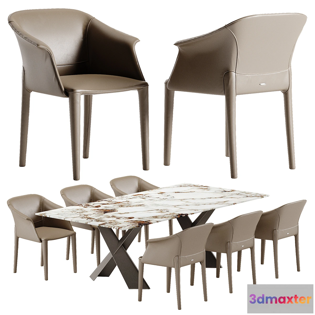 543007 - Cattelan Italia Mad Max Keramik table Zuleika chair set