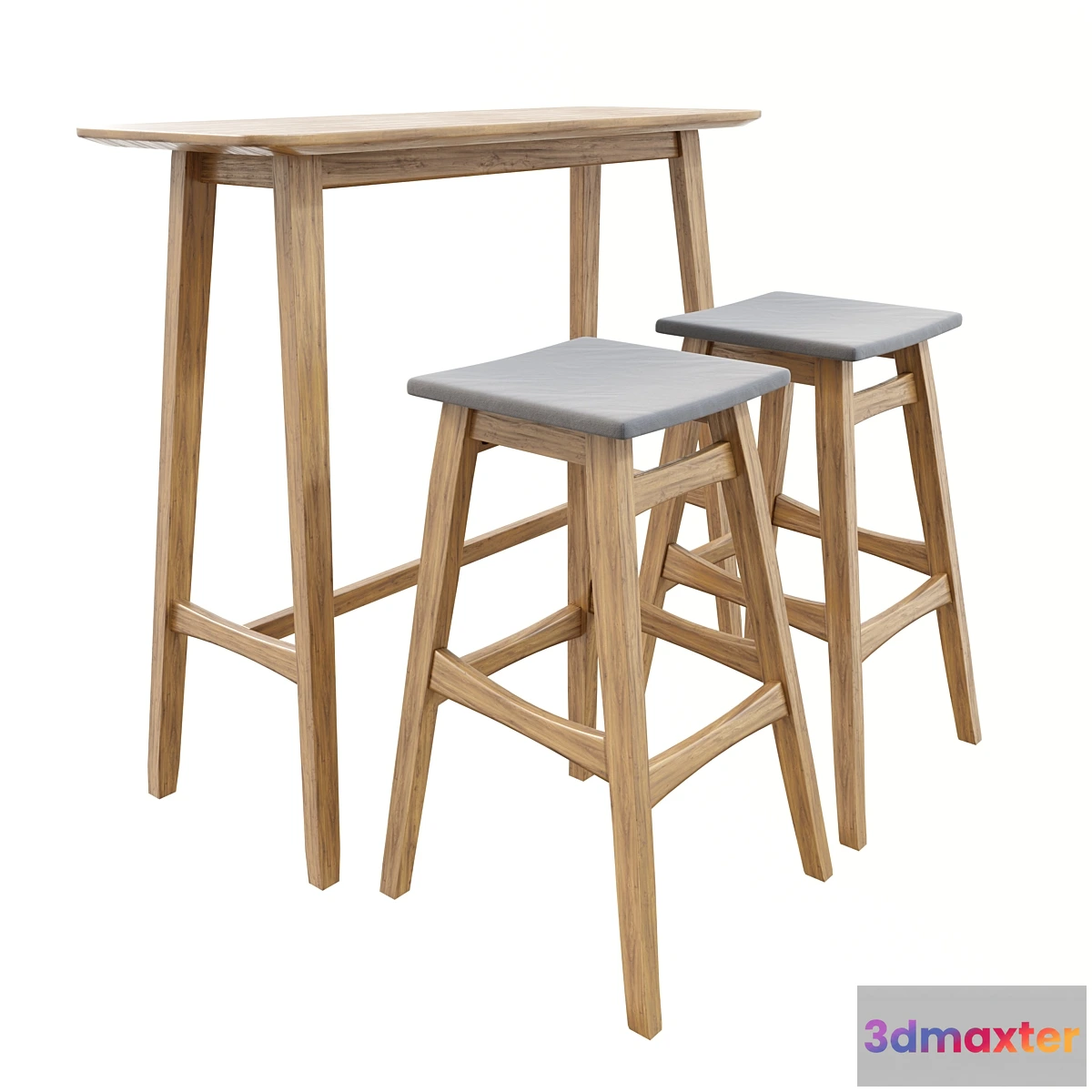 554629 - Ethel Natural Walnut Finish Rectangular 3 Piece Bar Set