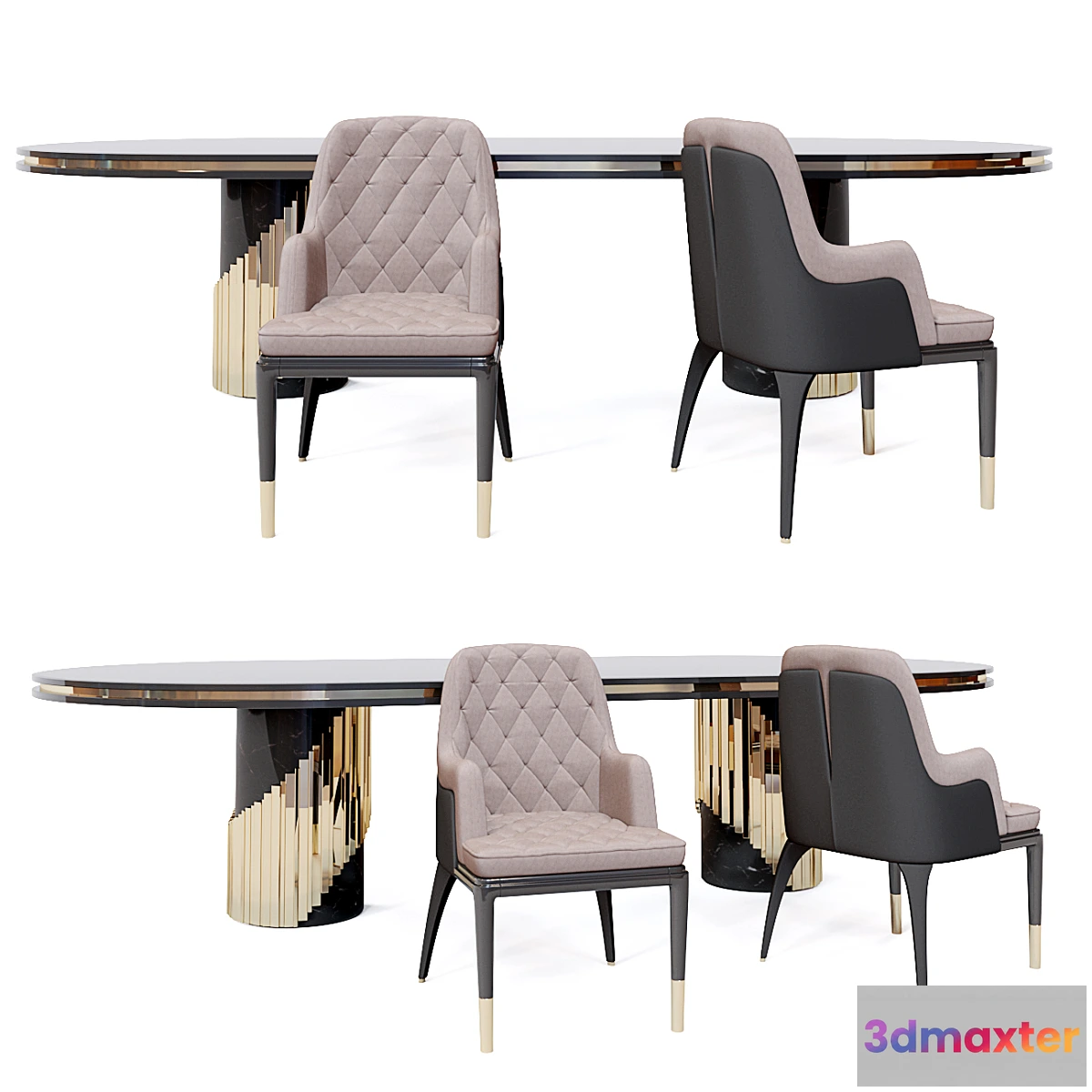 561981 - Charla dining chair & Littus Oval Table