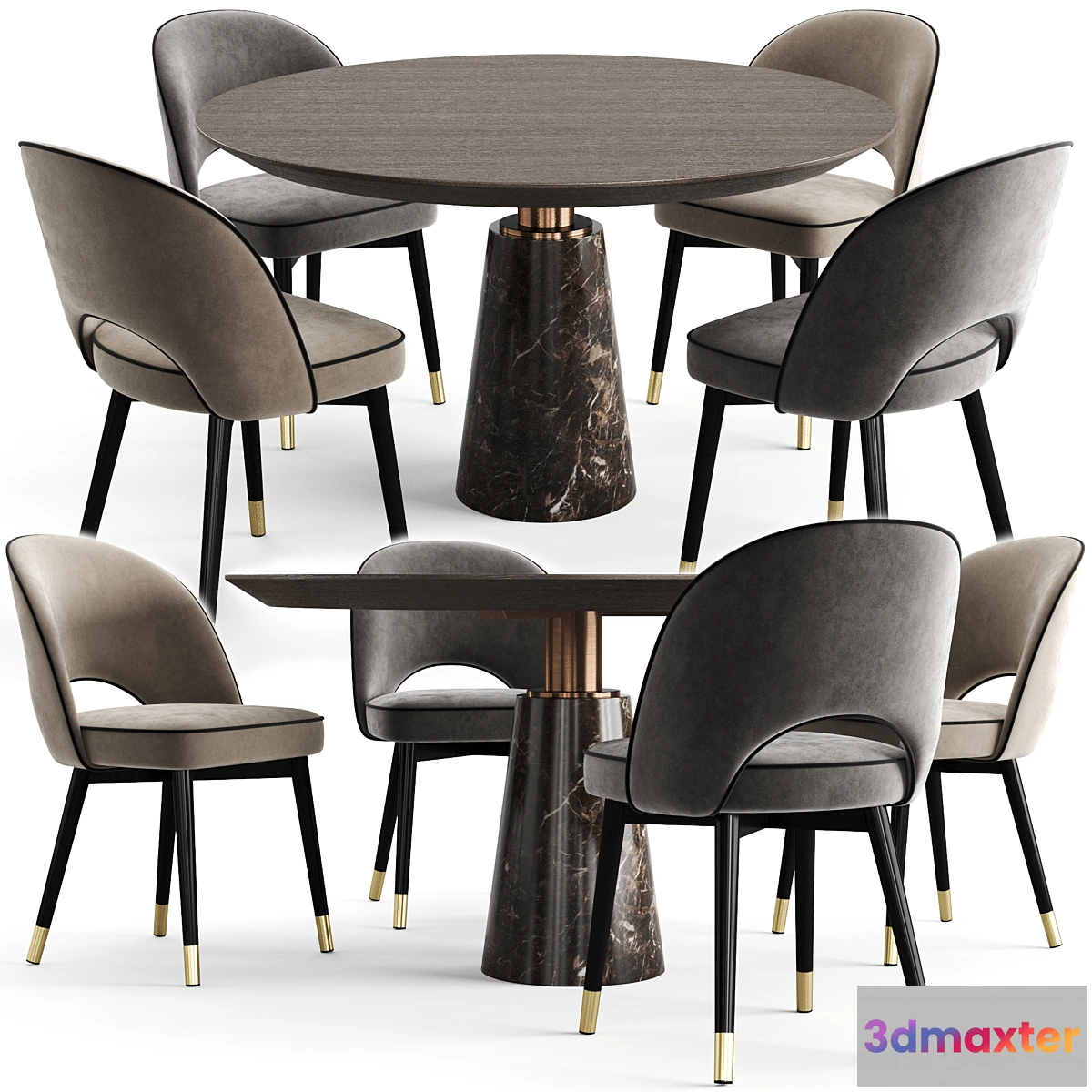 562253 - Eichholtz Dining Table Genova And Chair Cliff