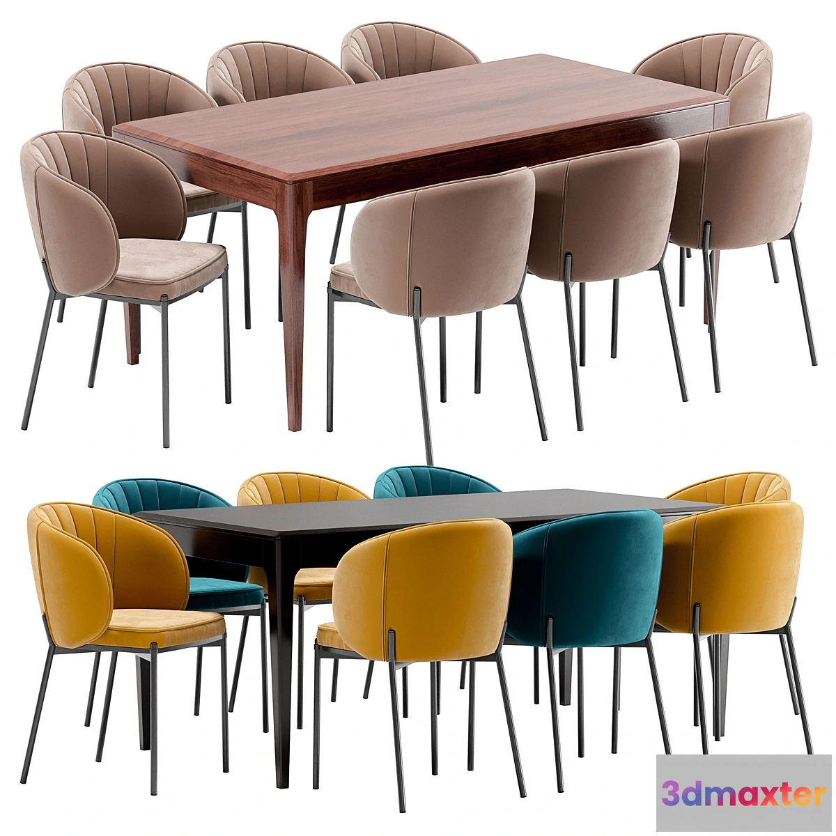 562657 - Coral dining chair and Brooklyn table