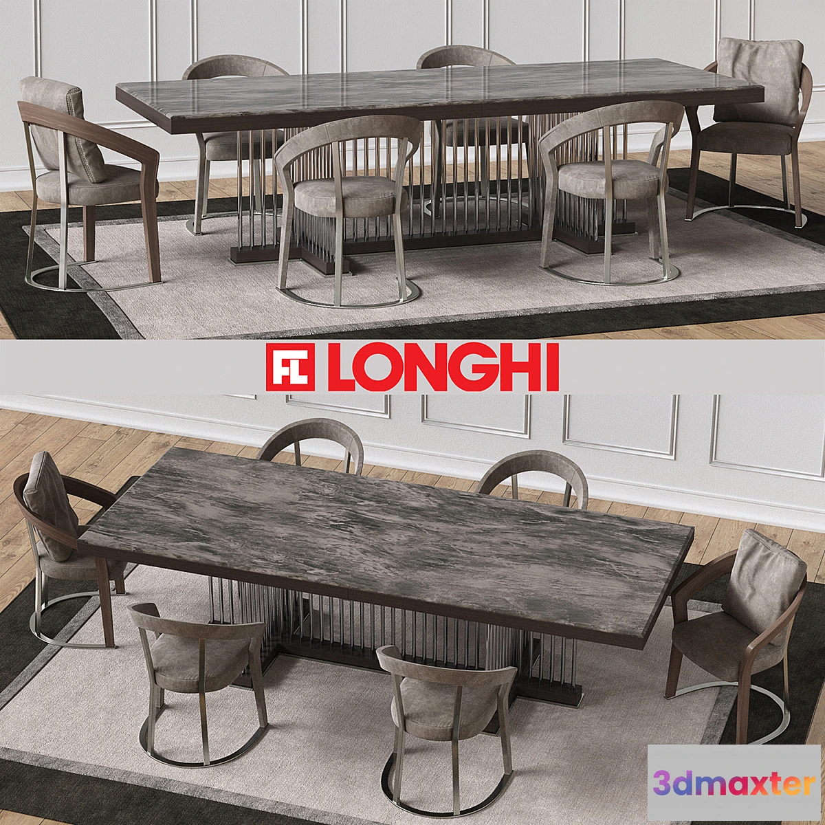 584794 - SCHUBERT Marble table & FRANCES Chairs