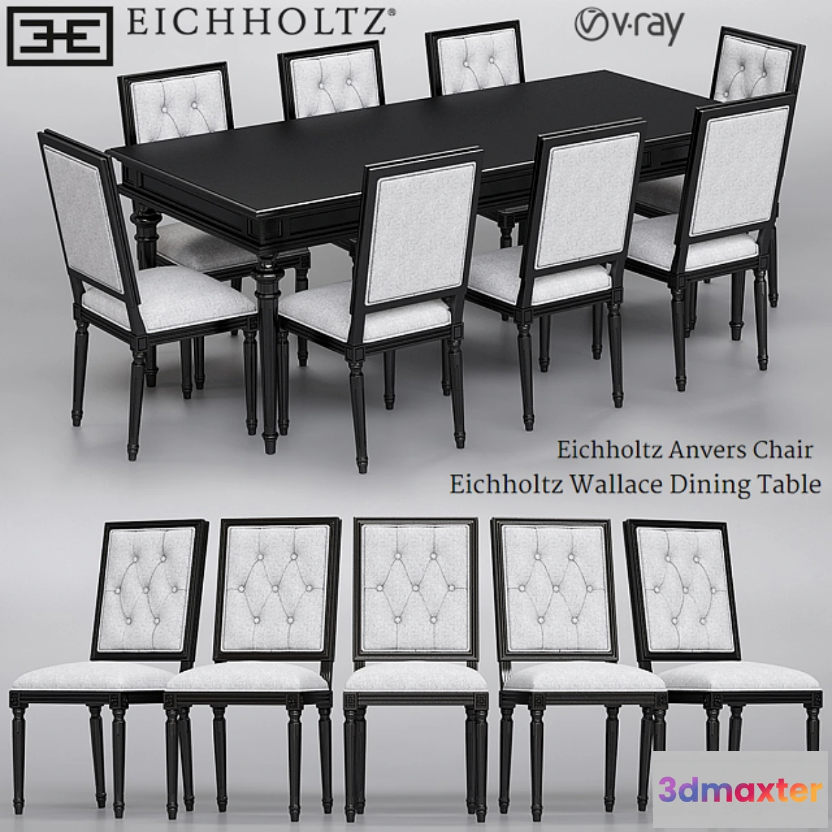 584956 - Eichholtz Anvers Chair and Wallace Dining Table