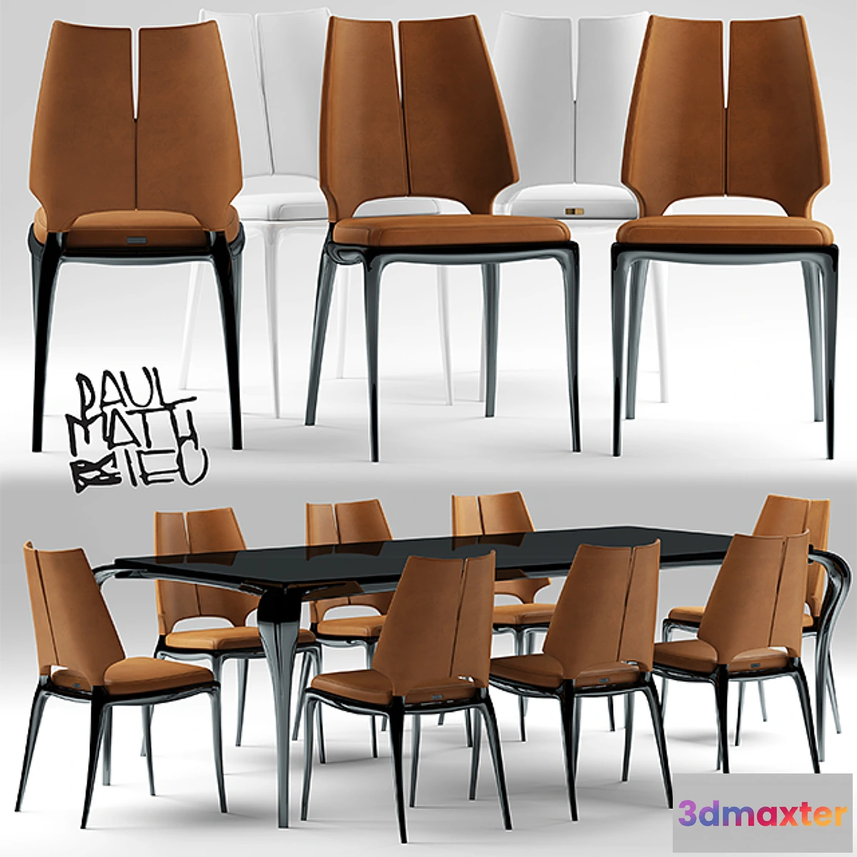 584968 - Table and chairs Paul Mathieu for Luxury Living group