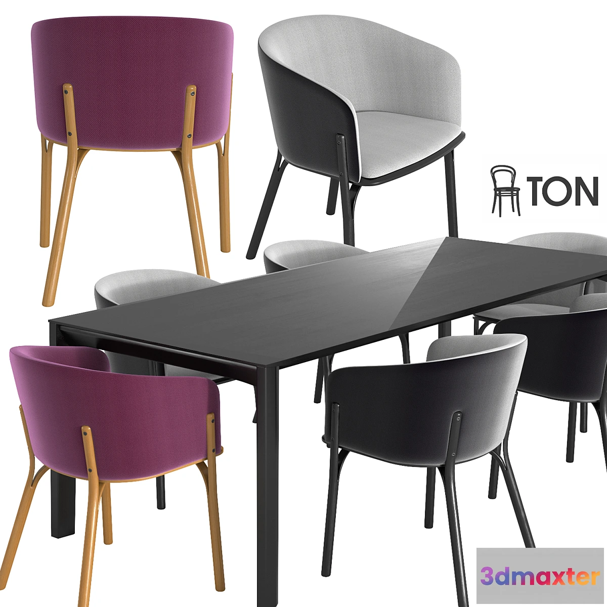 584976 - Ton armchair split table trapez