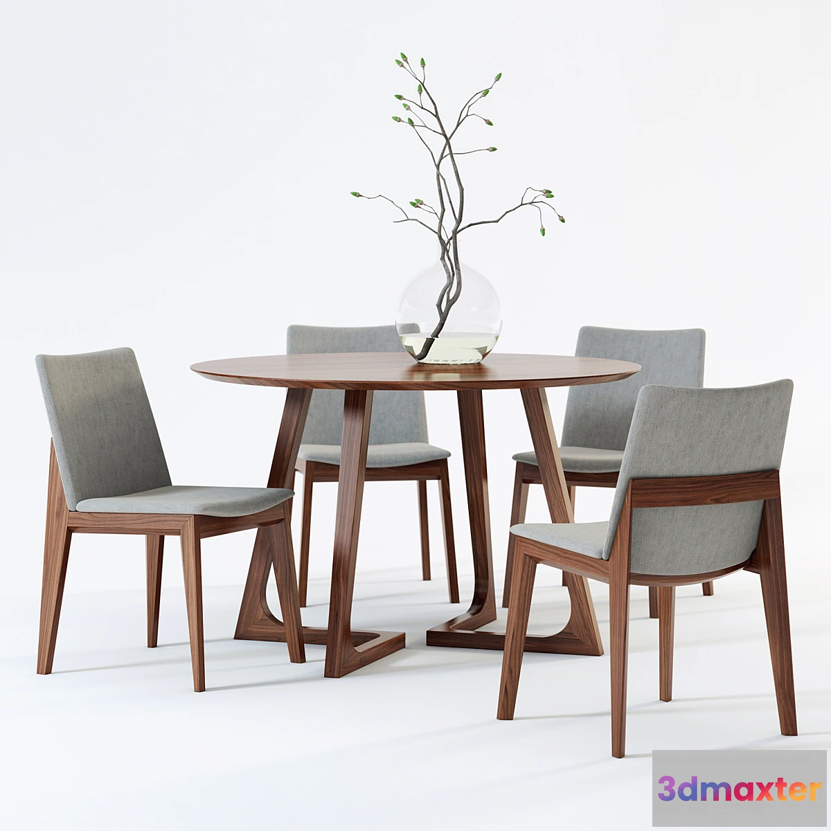 585064 - Scandinavian Designs Fuchsia Dining Chair & Cress Round Dining Table