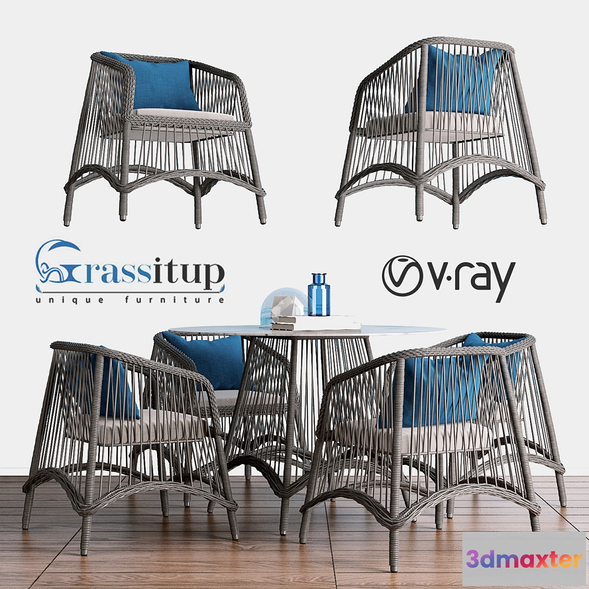 585296 - Aira Dining Blue - Grassitup