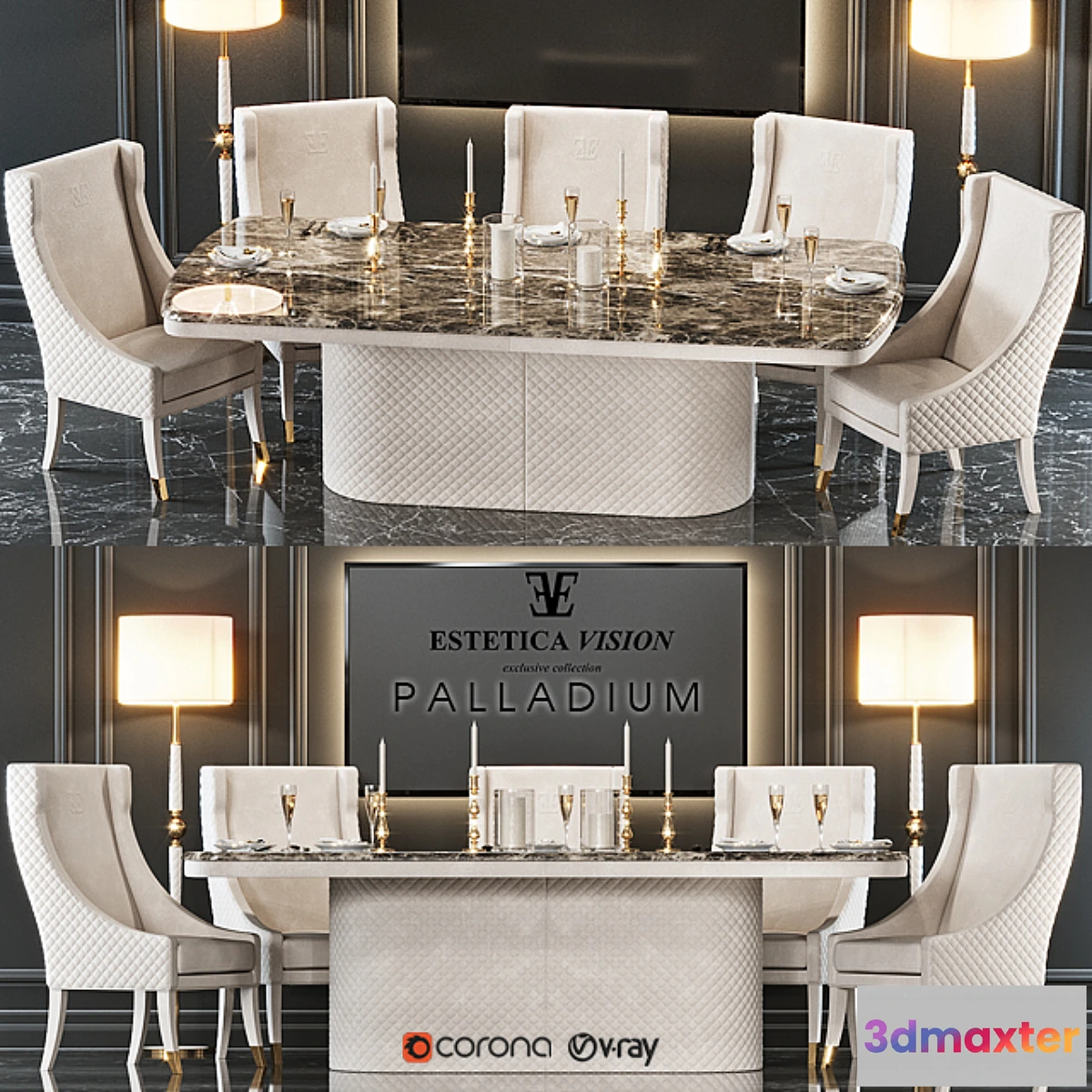 585384 - Table + chair Palladium