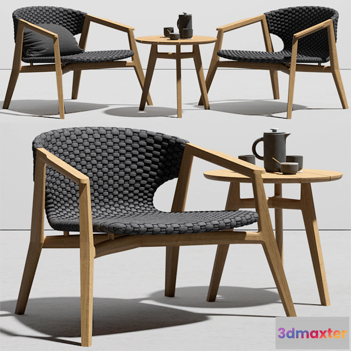 598797 - Ethimo Knit Lounge Armchair An Knit Coffee Table