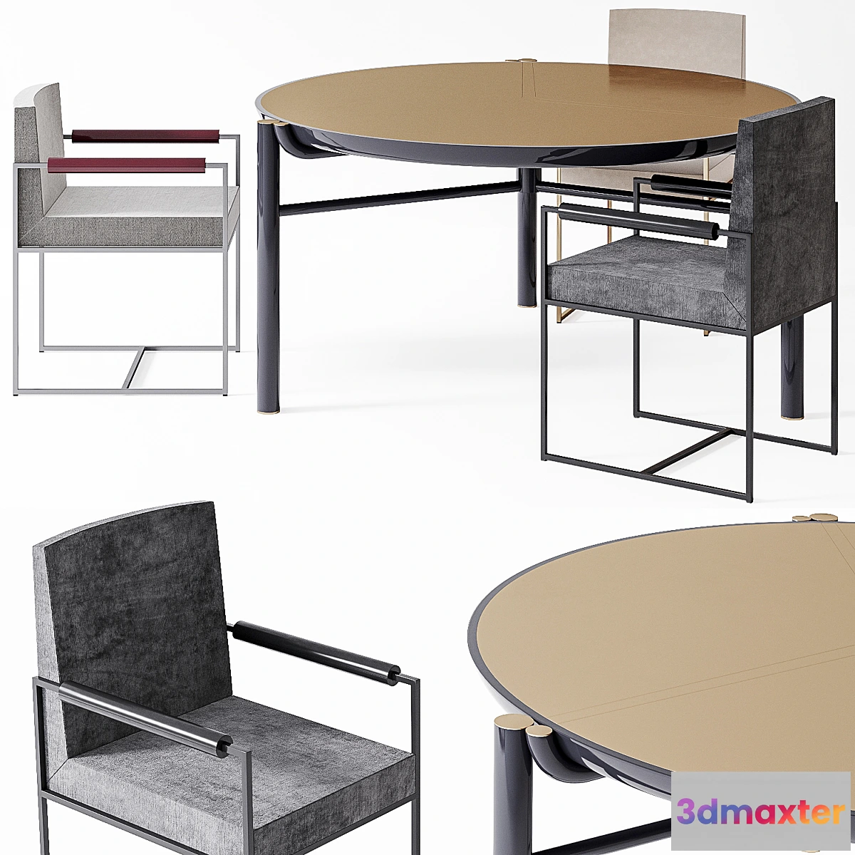 611981 - Meridiani chair Rider Zeno table