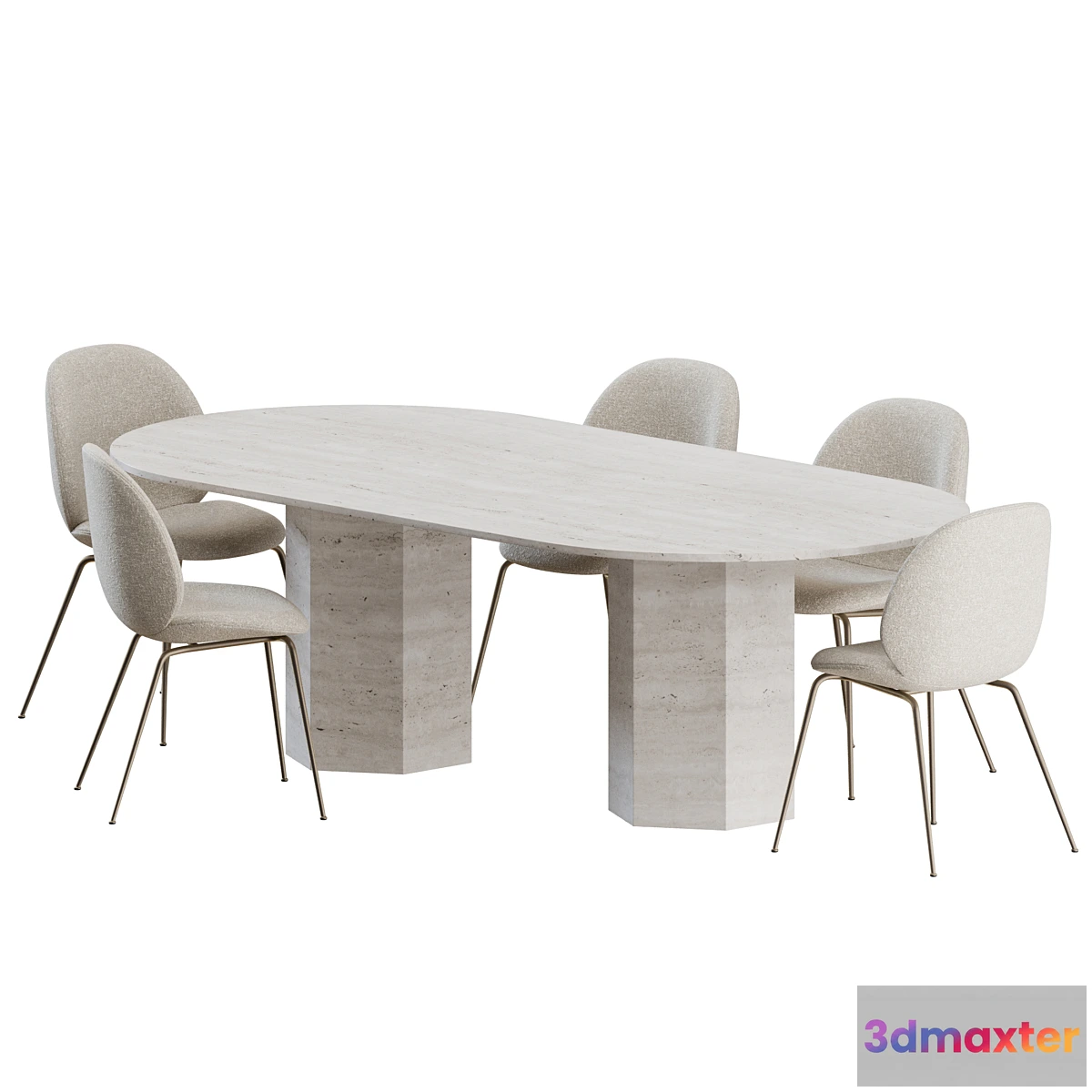 612165 - Beetle Chair Dinning Set by Gubi