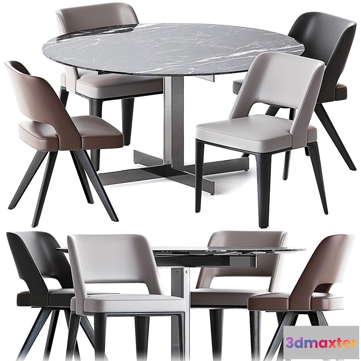 612317 - Owens Chair & Catlin Table by Minotti