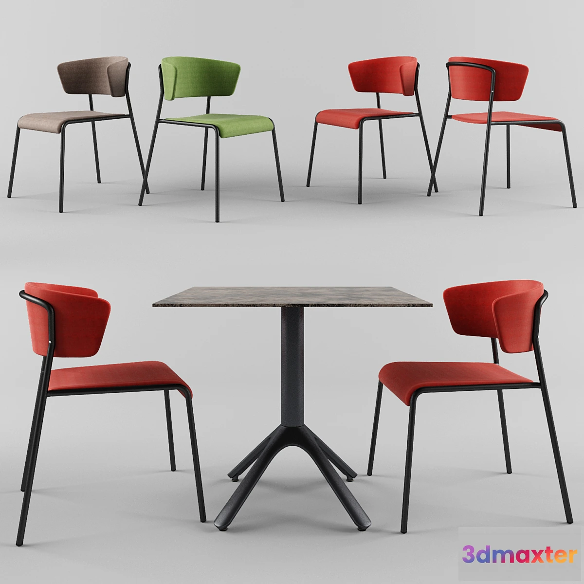 612459 - Table SCAB DESIGN Nemo. Chair SCAB DESIGN Lisa