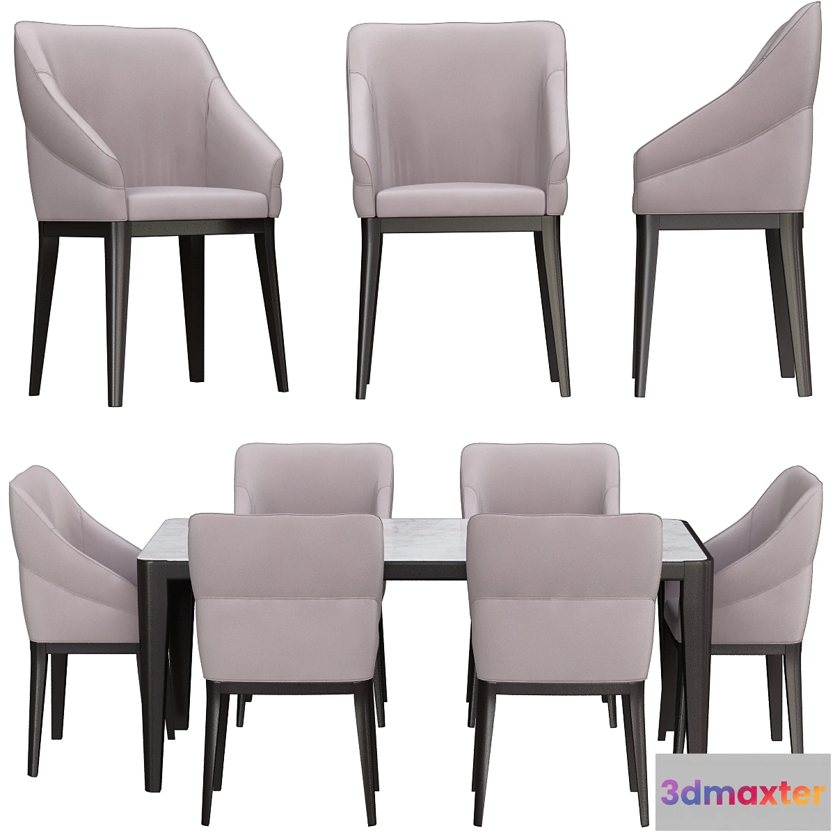 612669 - Table and chairs Natuzzi minerva