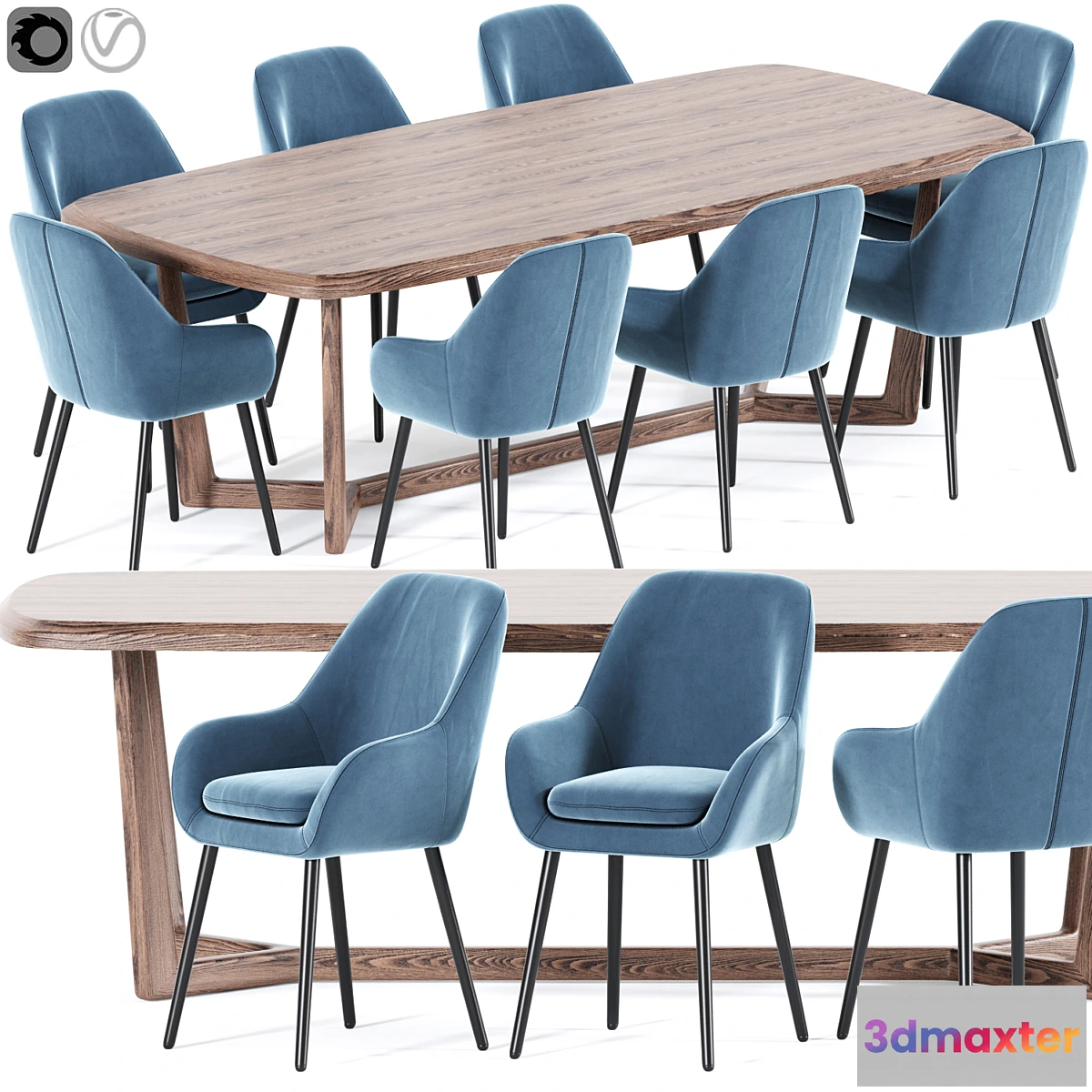 612737 - Memphis dining chair set