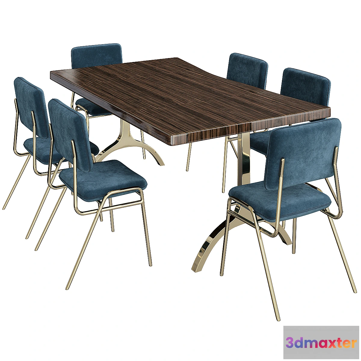 612843 - Wire Frame Velvet Dining Chair