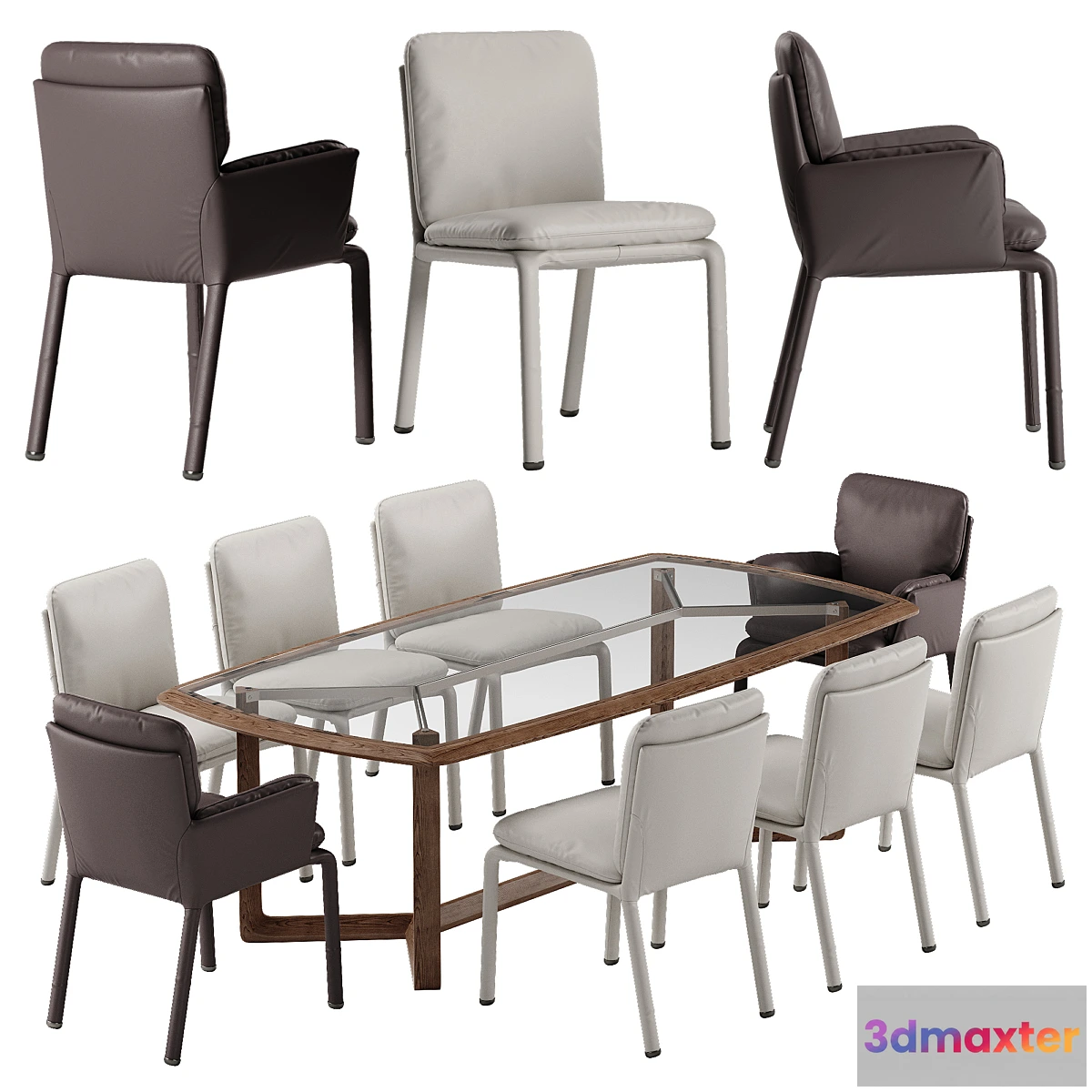 612857 - Natuzzi Ambra chair Amber table set