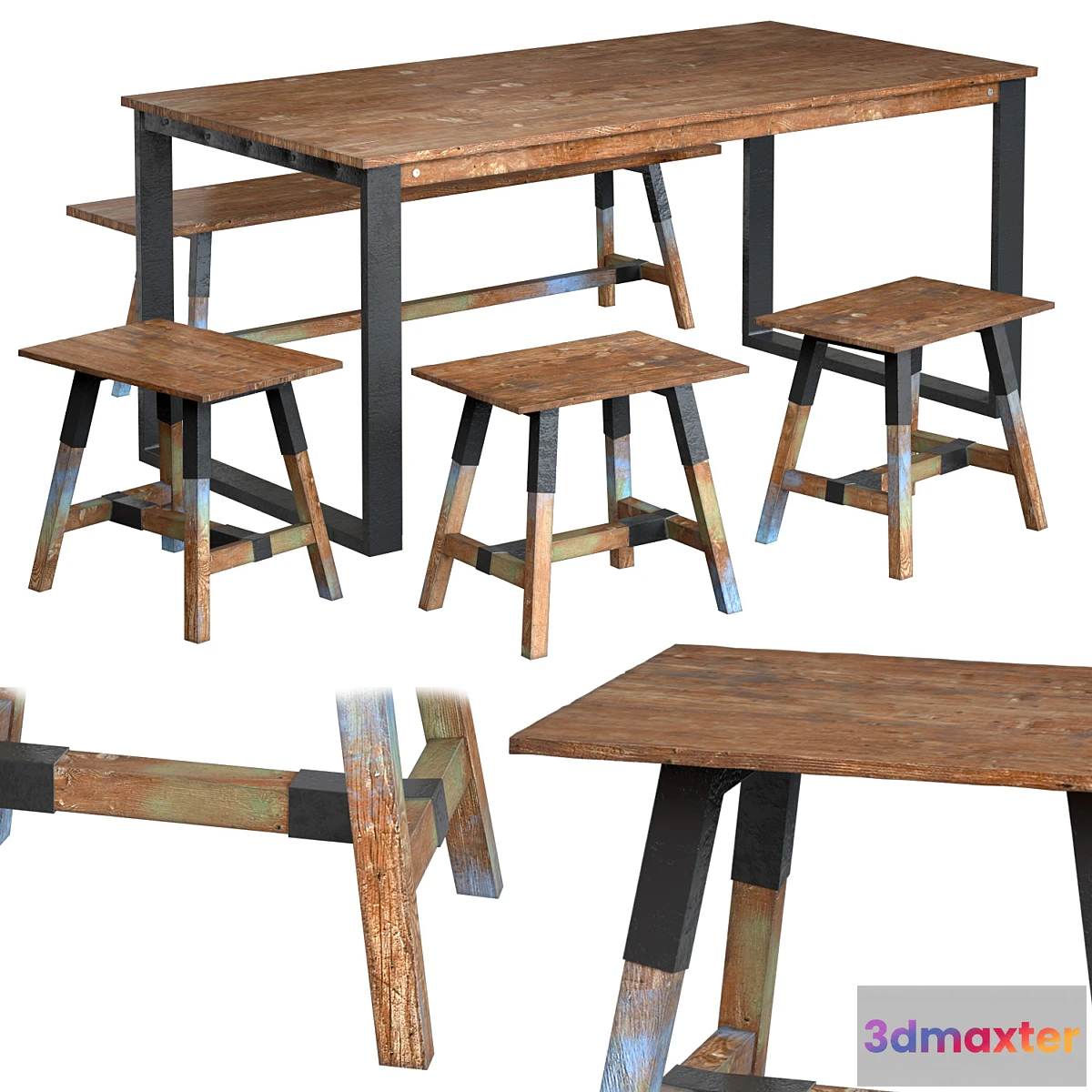 649403 - Dining table with teak array Look 180