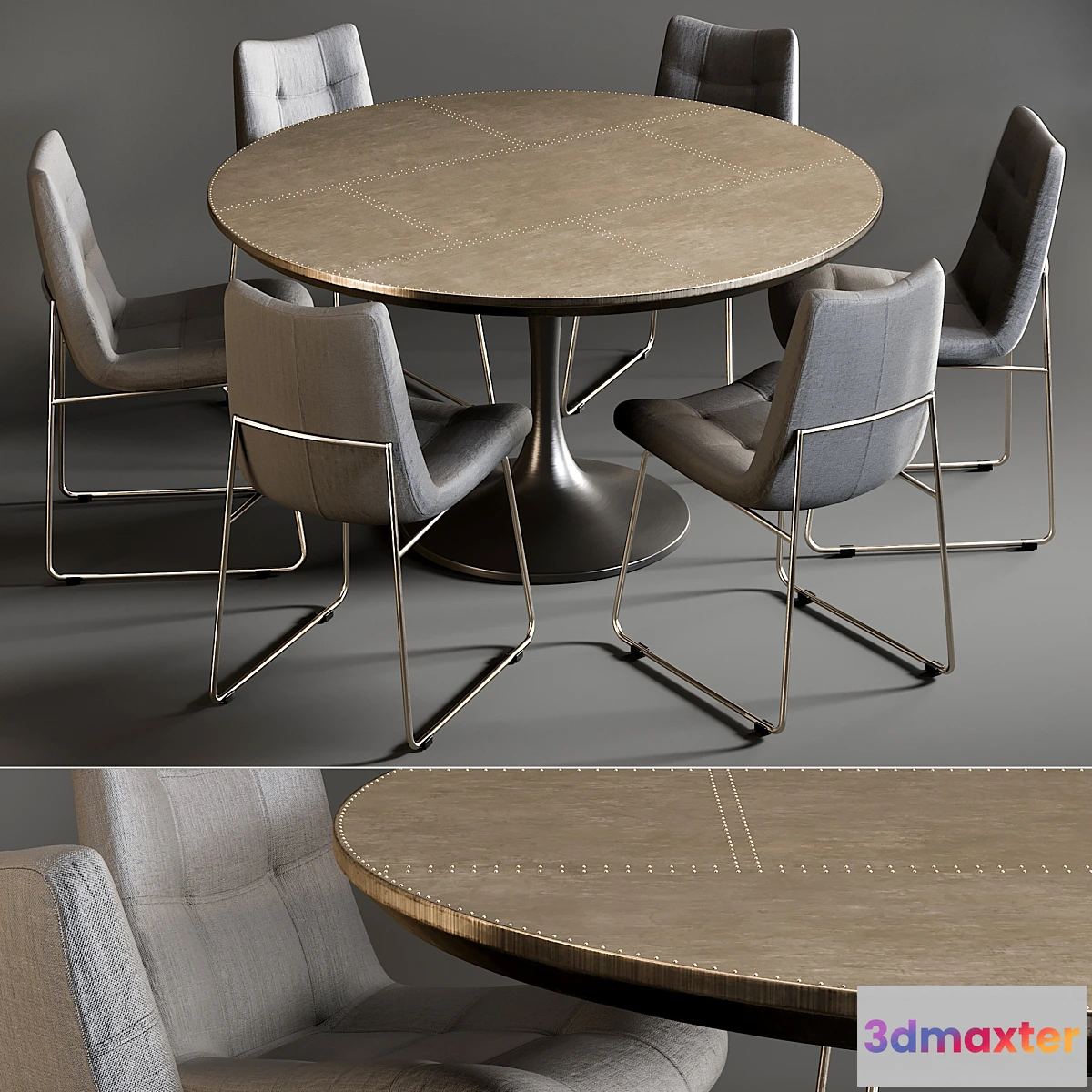 658829 - Dining Table Powell Tulip & Chair Alice - No.2