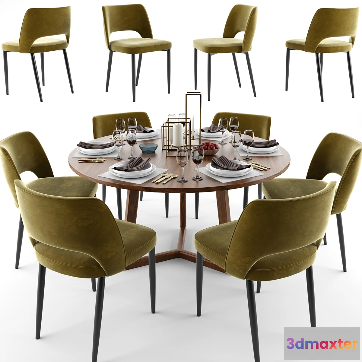 660399 - Dining Table Chair Set - No.2