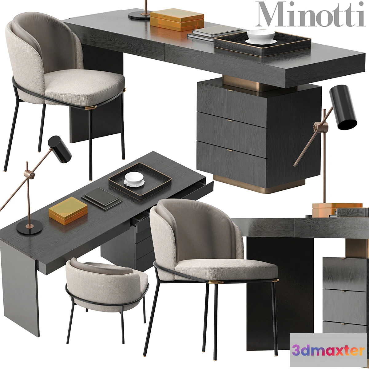 660869 - Minotti Carson desk set - No.3