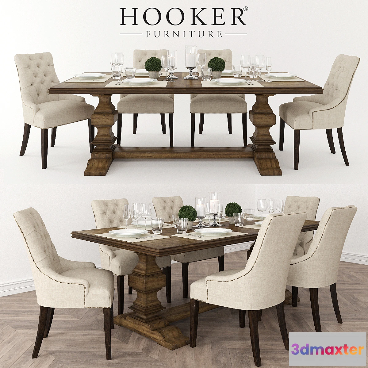 663345 - Hooker Furniture Archivist Trestle Table