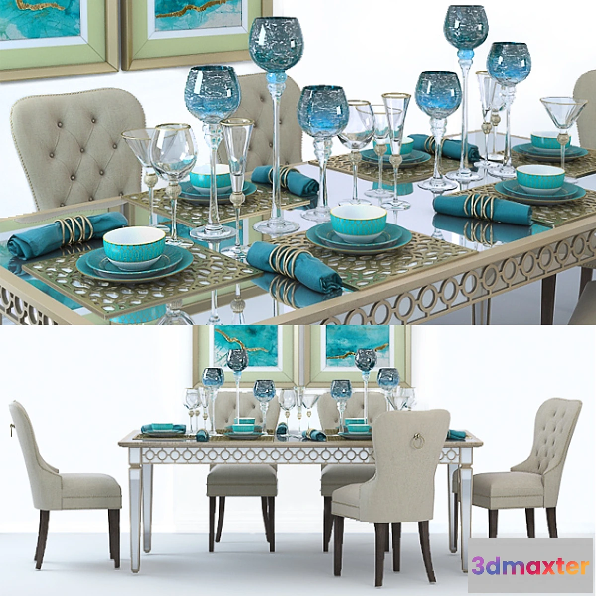 664527 - Sophie Mirrored Dining Table - No.2