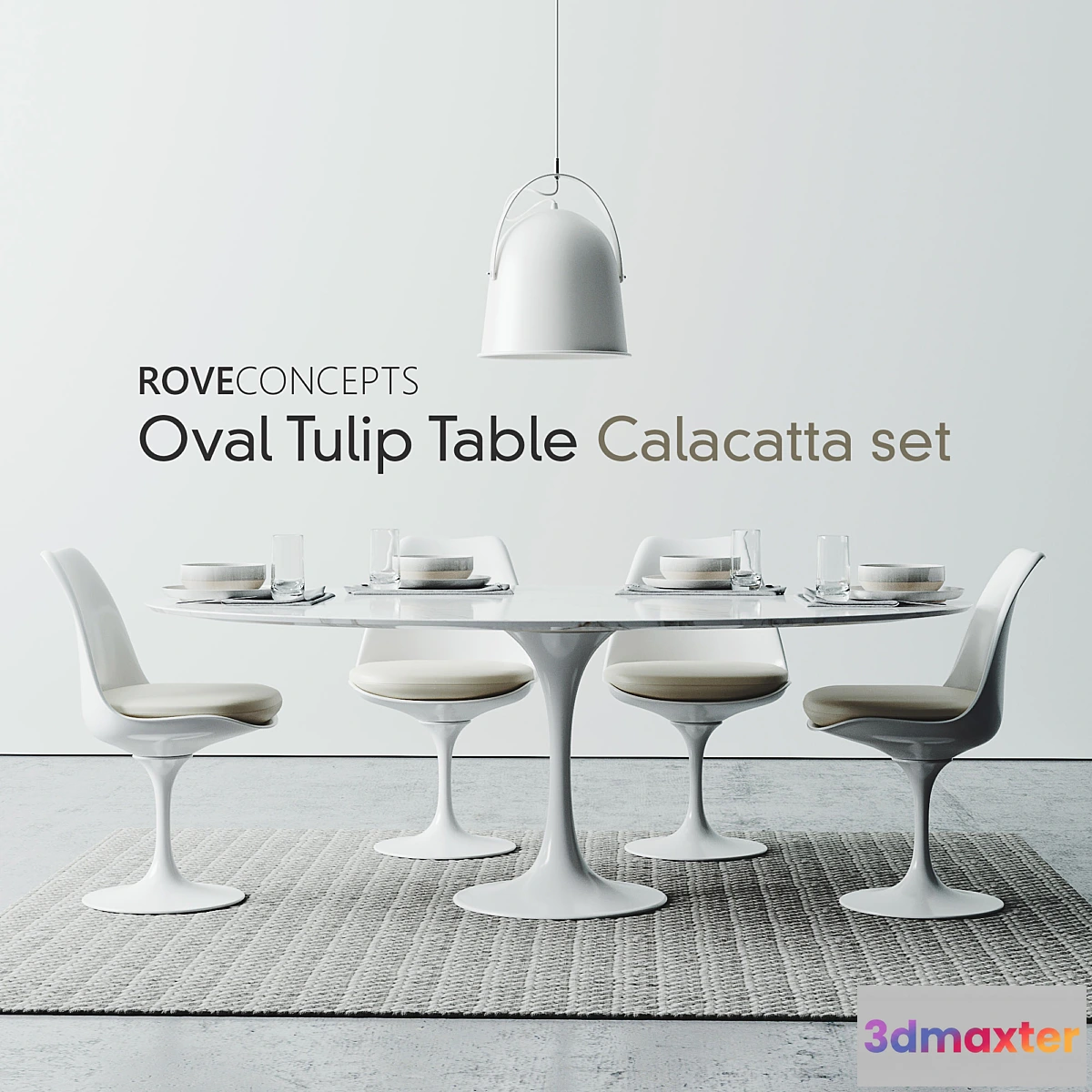 666595 - Oval Tulip Table 78″ Calacatta set - No.2