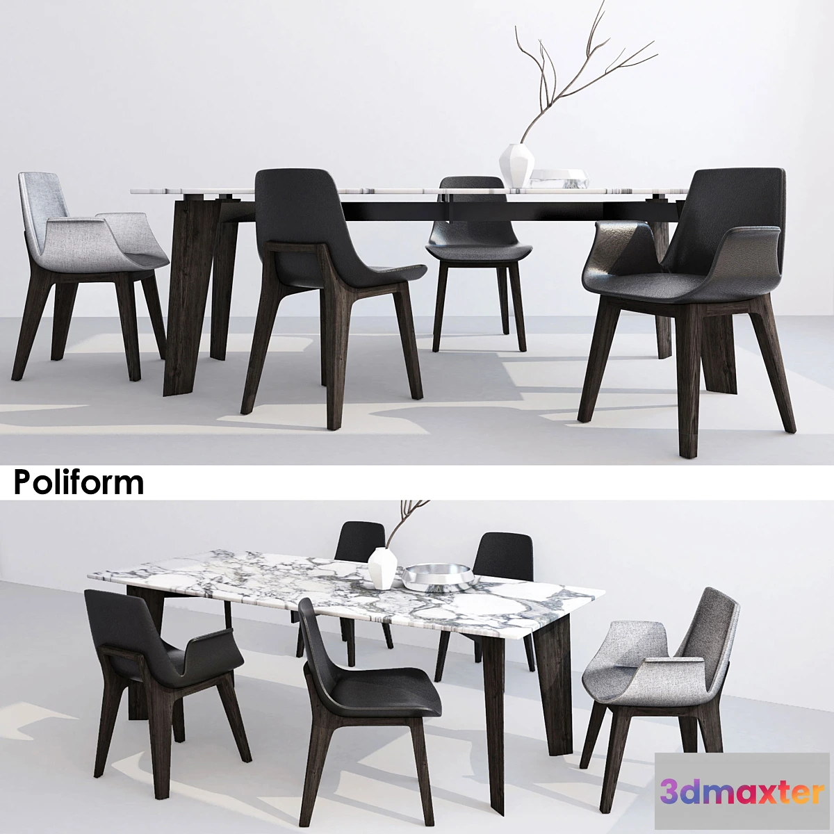 666627 - Poliform table HOWARD chairs VENTURA s16 s17