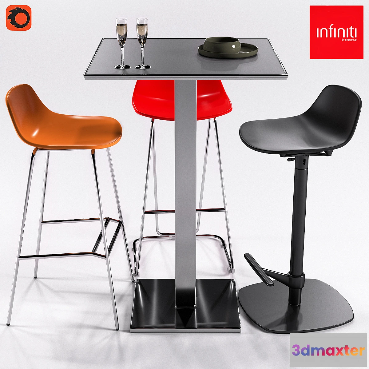 671255 - Infiniti Plano + 3 Stools Pure Loop Series